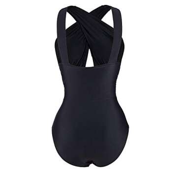 Stylish Cupshe Womens Black Front Cross One-piece Swimsuit