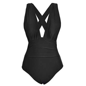 Stylish Cupshe Womens Black Front Cross One-piece Swimsuit
