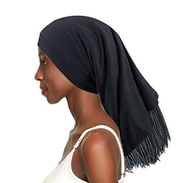 Hair Head Buff Hair Wrap Headband Loc Socks for Dreadlocks Black