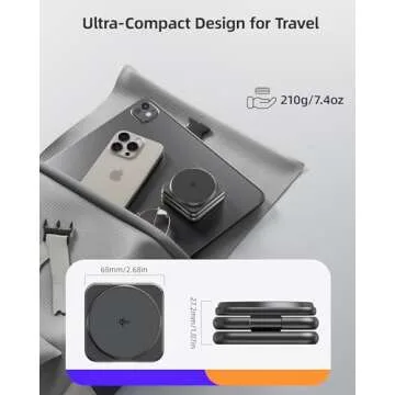 Foldable 3 in 1 Charging Station, Qi2 Certified 15W Magnetic Wireless Charger Stand, KU XIU X40Q Aluminum Alloy Travel Charger for iPhone 16/15/14, 5W for Apple Watch, AirPods, 45W PD Adapter, Gray