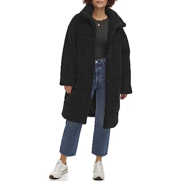 Levi's Warm Stylish Long Length Teddy Coat for Women