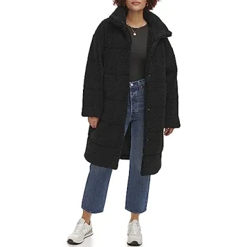 Levi's Warm Stylish Long Length Teddy Coat for Women