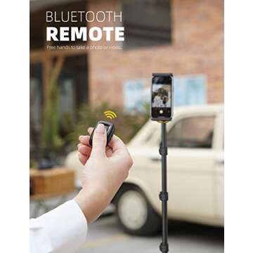 Lamicall Tablet Floor Tripod Stand - 64.9" Tablet Holder Mount with Adjustable Height for Stream/Watching with Bluetooth Remote, for iPad Pro 12.9, Mini, Air, iPhone and 4.7-13" Tablet and Cellphone