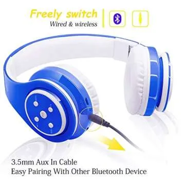 Kids Bluetooth Headphones 85dB/110dB Wireless Design Comfort