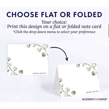 Eucalyptus Stationery Set - Personalized Note Cards