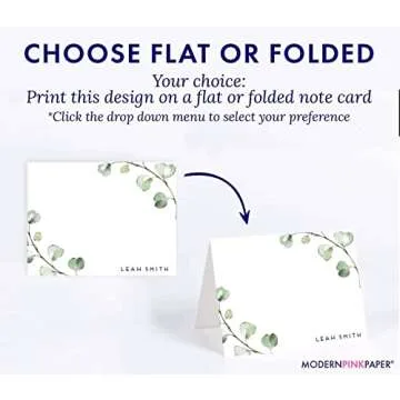 Eucalyptus Stationery Set - Personalized Note Cards