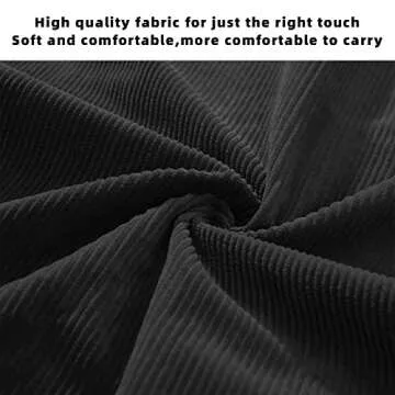 KALIDI Women Corduroy Tote Bag Large Shoulder Bag with Zipper Pockets Big Capacity Casual Handbags Shopping Bag for Girls, Black