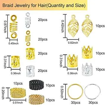 Nafaboig 200PCS Hair Jewelry for Braids Accessories