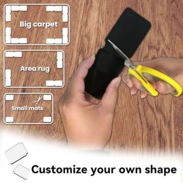 Urdar Brunnr Rug Carpet Non Slip Grippers, Reusable and Washable Double Sided Carpet Tape Pads, Strong Adhesive Grippers for Area Rugs, Keep Corners Flat, No Damaging for Floor Removable, 8Pcs