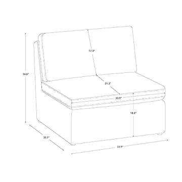 CHITA Modern Armless Chair for Modular Sectionals in Terracotta