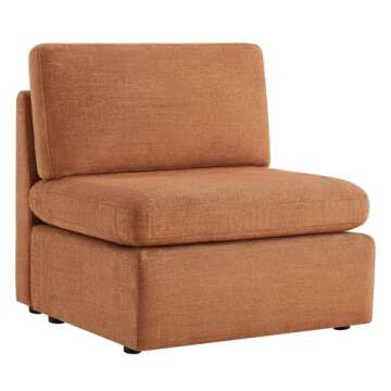 CHITA Modern Armless Chair for Modular Sectionals in Terracotta