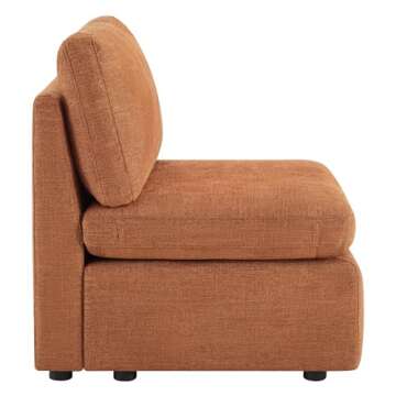 CHITA Modern Armless Chair for Modular Sectionals in Terracotta