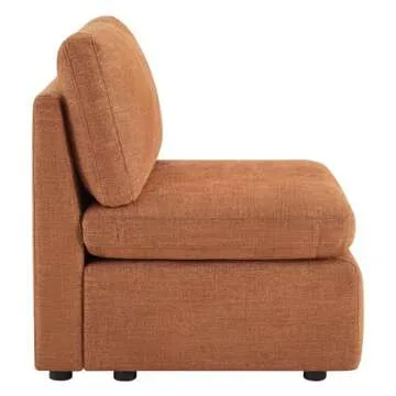 CHITA Modern Armless Chair for Modular Sectionals in Terracotta