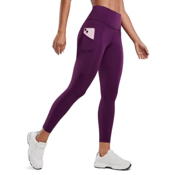 CRZ YOGA Women's Naked Feeling Workout Leggings - High Waisted Yoga Pants with Side Pockets