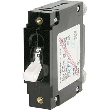 Blue Sea Systems 7246 C-Series White Toggle Circuit Breaker - 60 Amp High Current Protection