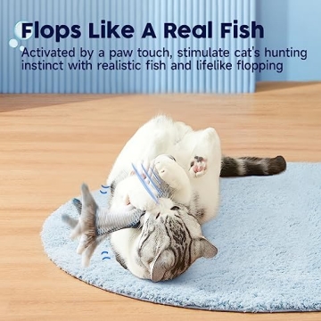 Potaroma Flopping Fish Cat Toy with Catnip 10.5"