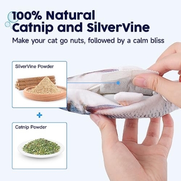 Potaroma Flopping Fish Cat Toy with Catnip 10.5"