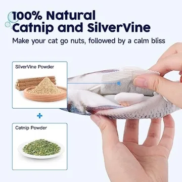 Potaroma Flopping Fish Cat Toy with Catnip 10.5"