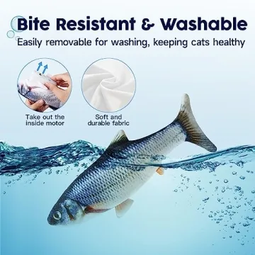 Potaroma Flopping Fish Cat Toy with Catnip 10.5"