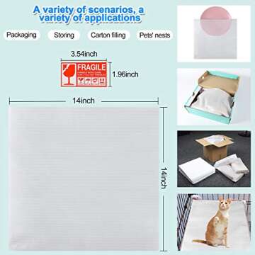 14"X 14"Foam Pouches, Cushion Foam Pouch for Moving and Storing, Convenient to Use, Making Packaging...