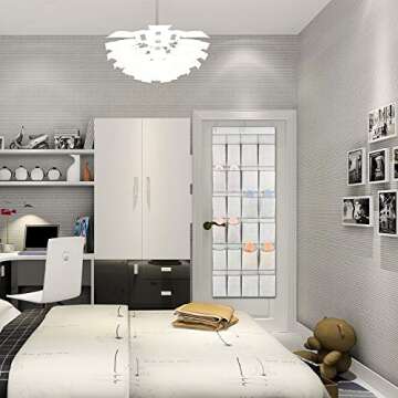 Criusia 24 Pockets Over Door Hanging Shoe Organizer, Hanging Shoe Holder for Storage Men Sneakers, Women High Heeled Shoes and Slippers, Useful for Bedroom Closet Bathroom, Grey