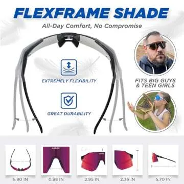 AEROX Running Sunglasses and Sports Glasses for Men and Women - Shades for Cycling and Baseball
