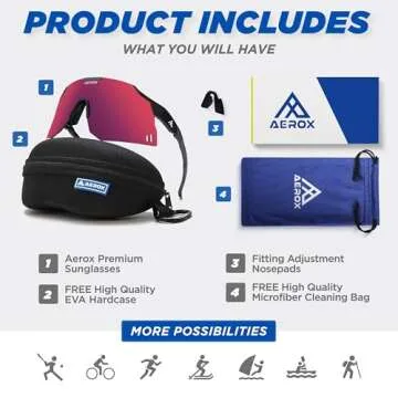 AEROX Running Sunglasses and Sports Glasses for Men and Women - Shades for Cycling and Baseball
