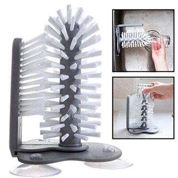 Effortless Water Bottle & Glass Cleaning Brush with Suction