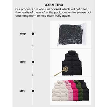 Athlisan Womens Zip Up Puffer Vest Stand Collar Sleeveless Padded Jacket Coat(Khaki-XS)