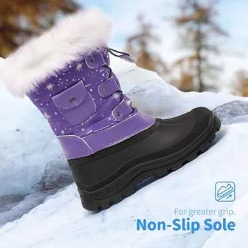 DREAM PAIRS Kids Snow Boots - Insulated & Water-Resistant