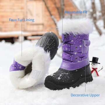 DREAM PAIRS Kids Snow Boots - Insulated & Water-Resistant