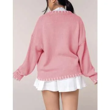 MINSURE Women Y2K Bow Knit Sweater for Casual Style