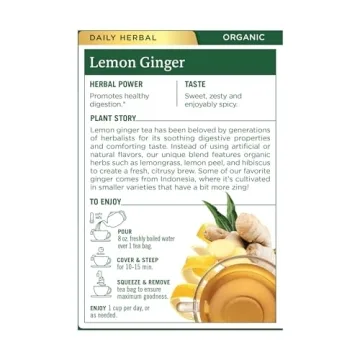 Traditional Medicinals Organic Lemon Ginger Tea - Herbal Comfort