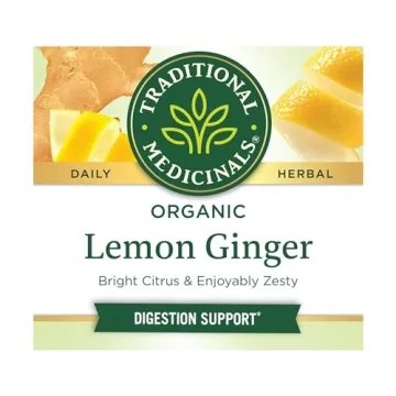 Traditional Medicinals Organic Lemon Ginger Tea - Herbal Comfort