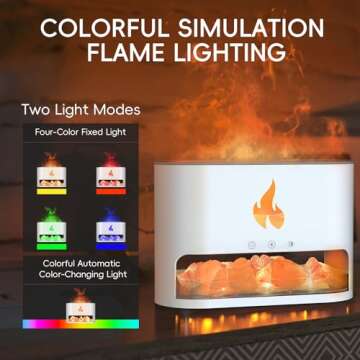 YALEDI Essential Oil Diffuser, Fireplace Fire Flame Aromatherapy Diffuser, 250ml Himalayan Salt Lamp...