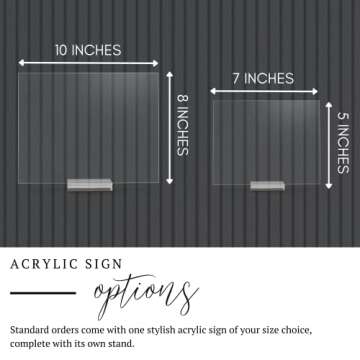 Acrylic Wedding Favors Sign for Wedding & Shower Decor