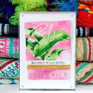 FURBISH Travel Wall Art Print - Beverly Hills Hotel Matchbook - Aesthetic Wall Decor, Modern Wall Art, Preppy Room Decor for Living Room, Bedroom - California Poster (5X7, Unframed)