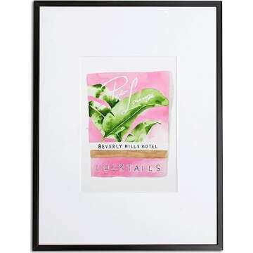 FURBISH Travel Wall Art Print - Beverly Hills Hotel Matchbook - Aesthetic Wall Decor, Modern Wall Art, Preppy Room Decor for Living Room, Bedroom - California Poster (5X7, Unframed)