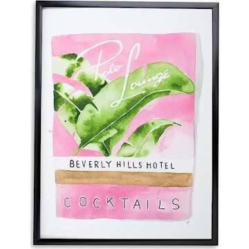 FURBISH Travel Wall Art Print - Beverly Hills Hotel Matchbook - Aesthetic Wall Decor, Modern Wall Art, Preppy Room Decor for Living Room, Bedroom - California Poster (5X7, Unframed)