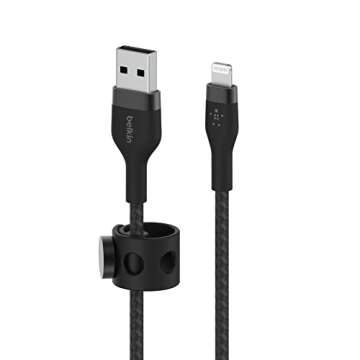 Belkin BoostCharge Pro Flex Braided USB A to Lightning Cable 10ft/3M - MFi Certified 20W Power Deliv...
