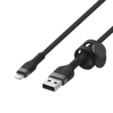 Belkin BoostCharge Pro Flex Braided USB A to Lightning Cable 10ft/3M - MFi Certified 20W Power Delivery iPhone Charger Cord - Apple Charger USB A Cable - Fast Charging for iPhone 14, iPhone 13 - Black