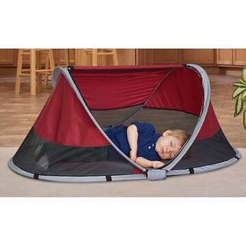 KidCo PeaPod Infant Travel Bed in Cranberry