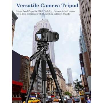 JOILCAN 75" Camera Tripod, Tripod for Camera Cell Phone, Aluminum Heavy Duty Tripods Stand, Tall Travel Tripod with Carry Bag Compatible with iPhone Canon Nikon DSLR Camera Laser Projector