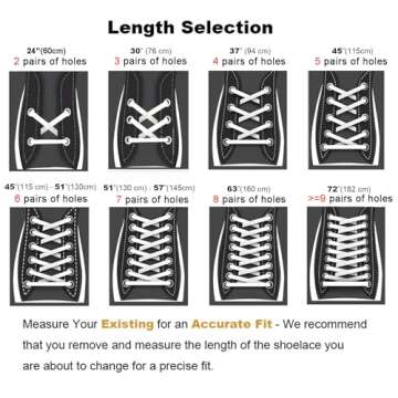 Handshop Half Round Shoelaces - Versatile Colors and Sizes 24"