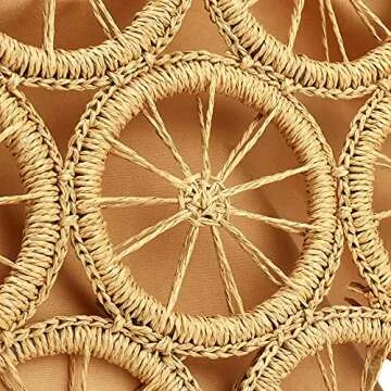 Retro Handwoven Rattan Tote Bag for Women Summer Fun