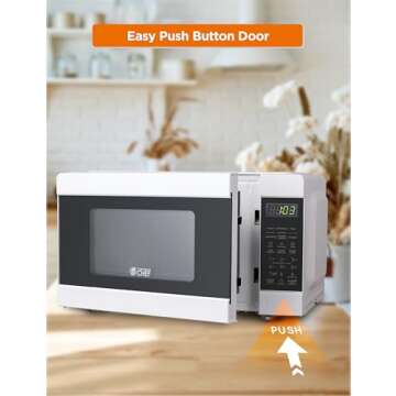 Commercial CHEF CHM990W 900 Watt Counter Top Microwave Oven, 0.9 Cubic Feet, White Cabinet