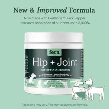 Fera Pet Organics Health Essentials Supplement Bundle for Dogs and Cats, Includes: 8 Oz Omega 3 Fish Oil with EPA & DHA, 60 Scoops Organic Probiotics with Prebiotics, 90 Hip & Joint Soft Chews