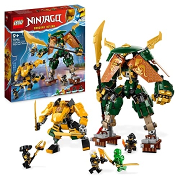 LEGO NINJAGO Lloyd and Arin’s Ninja Team Mechs Building Toy Set, Featuring 2 Battle Mechs and 5 Mi...