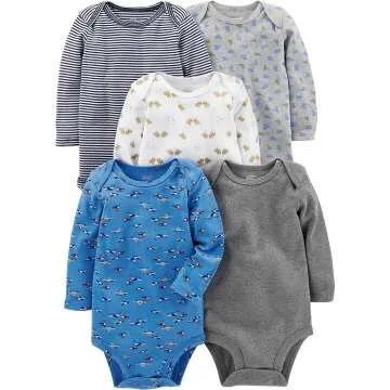 Carter's Baby Boys' Long-Sleeve Bodysuit Pack of 5