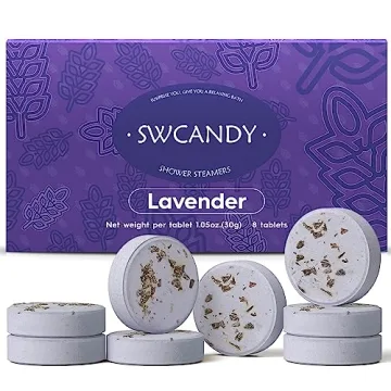 Swcandy Shower Steamers Aromatherapy 8 Pcs Lavender Gifts for Women